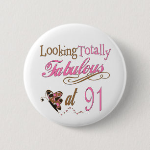 Badge Rond 5 Cm quatre-vingt-onzième Anniversaire