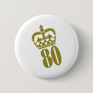 Badge Rond 5 Cm quatre-vingtième anniversaire - nombre -