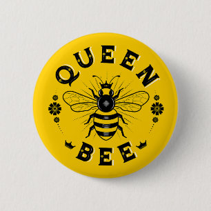 Badge Rond 5 Cm Queen Bee / Button Pin