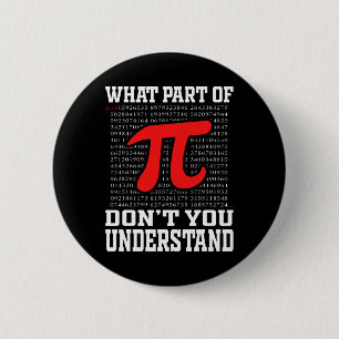 Badge Rond 5 Cm Quelle partie de Don't You Understanding Pi 3.14 M