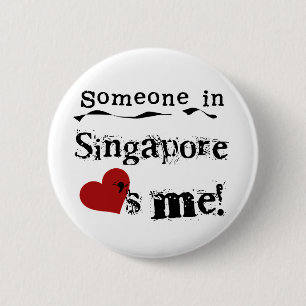 Badge Rond 5 Cm Quelqu'un à Singapour m'aime