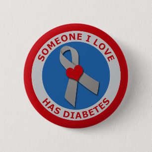 Badge Rond 5 Cm Quelqu'un amour d'I a le diabète