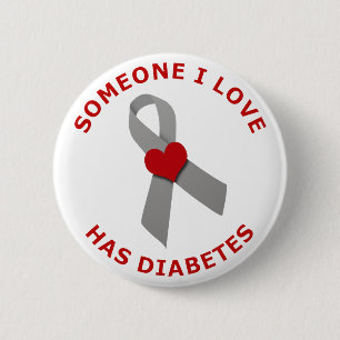 Badge Rond 5 Cm Quelqu'un amour d'I a le diabète