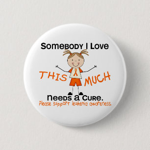 Badge Rond 5 Cm Quelqu'un amour d'I - leucémie (fille)