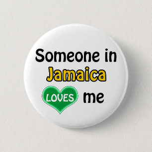 Badge Rond 5 Cm Quelqu'un en Jamaïque m'aime
