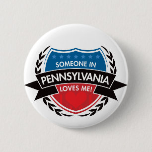 Badge Rond 5 Cm Quelqu'un en Pennsylvanie m'aime