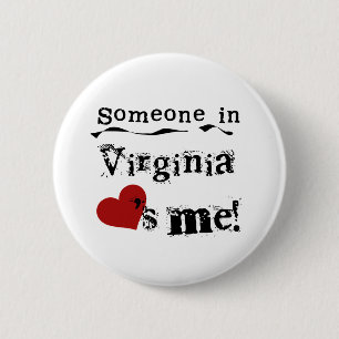 Badge Rond 5 Cm Quelqu'un en Virginie m'aime