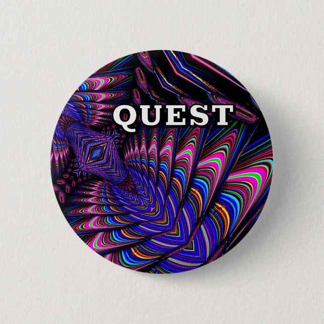 Badge Rond 5 Cm QUEST ( vous pouvez modifier le mot ) (Devant)