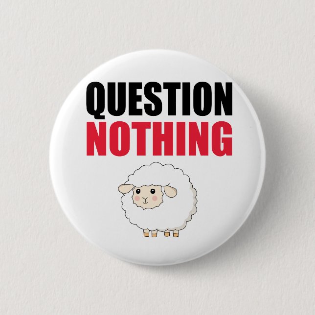 Badge Rond 5 Cm Question Aucun mouton (Devant)