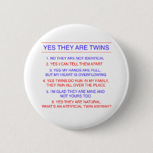 Badge Rond 5 Cm Questions de jumeaux fraternelles