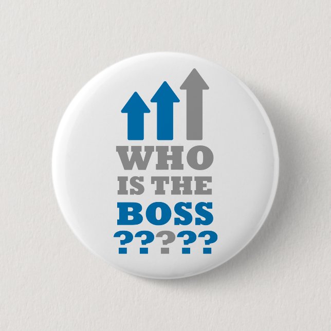 Badge Rond 5 Cm Qui est le patron ? (Devant)