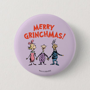 Badge Rond 5 Cm Qui se tient par la main Joyeux Grinchmas