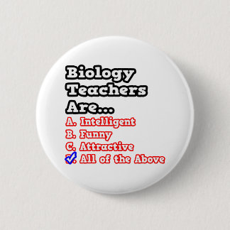 Badge Rond 5 Cm Quiz de l'enseignant en biologie...Plaisanterie