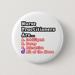 Badge Rond 5 Cm Quiz des infirmières praticiennes...Blague