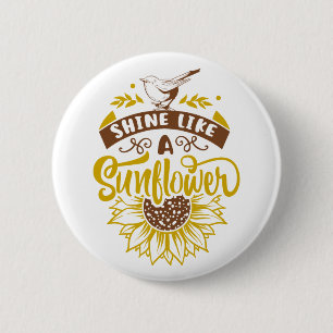 Badge Rond 5 Cm Quota inspiratoire Sunflower
