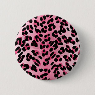 Badge Rond 5 Cm RAB Rockabilly Pink Cheetah Imprimer