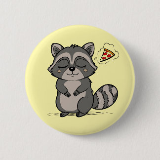 Badge Rond 5 Cm Raccoon Dream - Pizza !