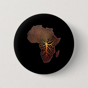 Badge Rond 5 Cm Racines africaines Carte d'Afrique Mélanine Junete