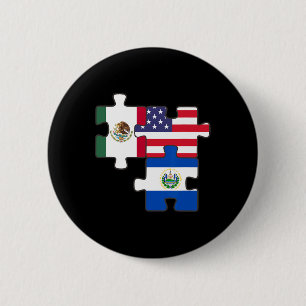 Badge Rond 5 Cm Racines Mexicaines Et Salvadoriennes Plus Le Drape