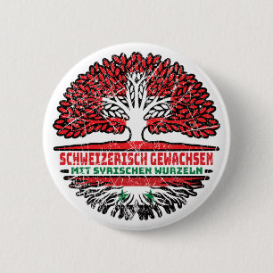 Badge Rond 5 Cm Racines syriennes de l'arbre suisse
