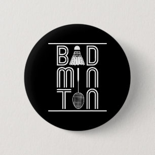 Badge Rond 5 Cm Racquet Smash Shuttle Joueur Badminton