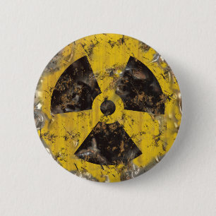 Badge Rond 5 Cm Radioactif rouillé