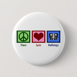 Badge Rond 5 Cm Radiologie d'amour de paix