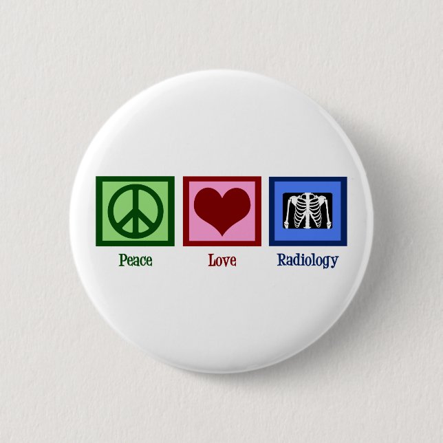 Badge Rond 5 Cm Radiologie de l'amour de la paix (Devant)