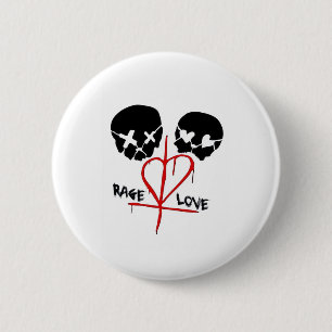 Badge Rond 5 Cm Rage et amour