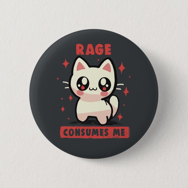 Badge Rond 5 Cm Rage me consomme (Devant)