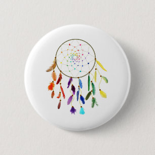 Badge Rond 5 Cm Rainbow Dream Catcher
