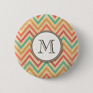 Badge Rond 5 Cm Rainbow Grunge Zigzag Chevrons
