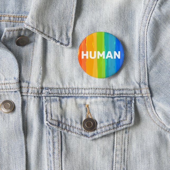 Badge Rond 5 Cm Rainbow Human (En situation)
