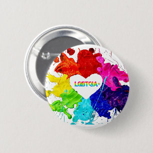 Badge Rond 5 Cm Rainbow Modern Stripe LGBT