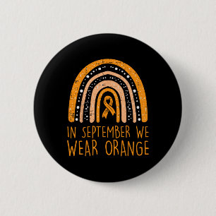 Badge Rond 5 Cm Rainbow Septembre Nous Portons Orange Leukemia Lau