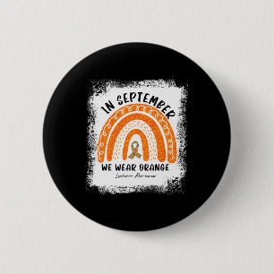 Badge Rond 5 Cm Rainbow Septembre Porter Orange Leukemia Sensibili