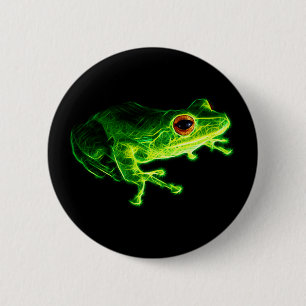 Badge Rond 5 Cm Rainette électrique vert néon - Description d'anim