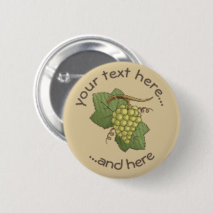 Badge Rond 5 Cm Raisins blancs