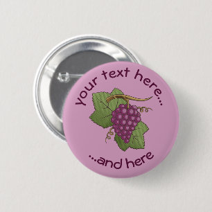 Badge Rond 5 Cm Raisins rouges