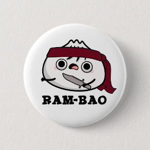 Badge Rond 5 Cm Ram-bao Drôle Soldat Dimsun Pun
