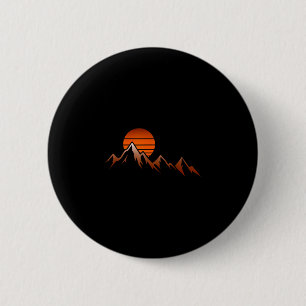 Badge Rond 5 Cm Randonneur vue montagne lever de soleil montagne r