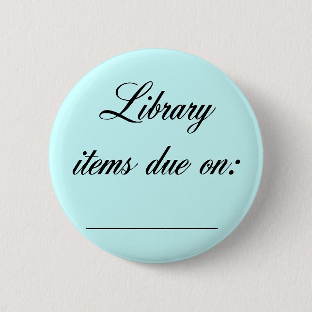 Badge Rond 5 Cm Rappel d'échéance de bibliothèque (Devant)