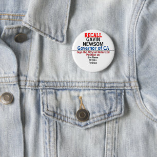 Badge Rond 5 Cm Rappelez-vous le gouverneur de Californie Gavin Ne