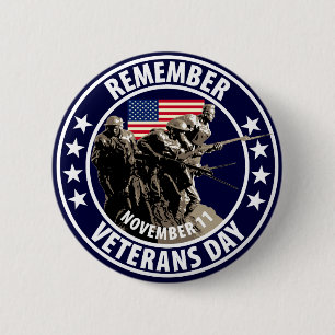 Badge Rond 5 Cm Rappelez-vous le jour de vétérans