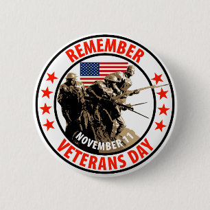 Badge Rond 5 Cm Rappelez-vous le jour de vétérans