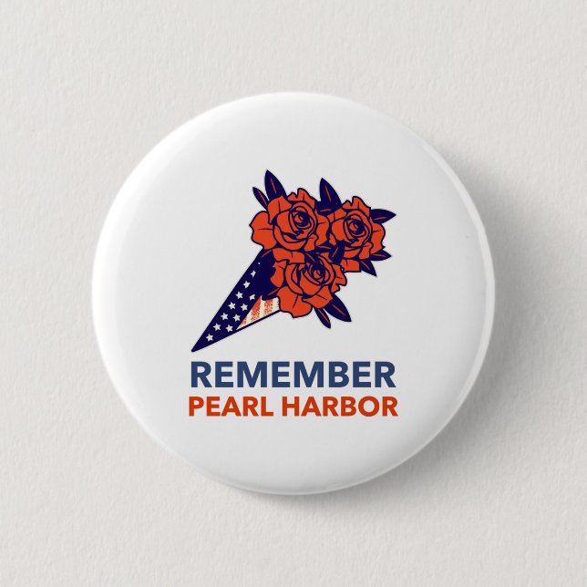 Badge Rond 5 Cm Rappelez-vous Pearl Harbour (Devant)