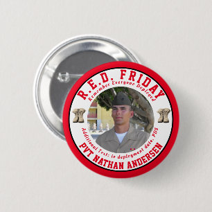 Badge Rond 5 Cm Rappelez-vous tous déployés RED Vendredi Bouton ph