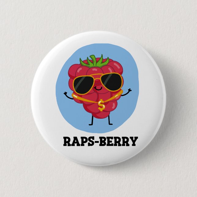 Badge Rond 5 Cm Raps-berry Funny Rapper Raspberry Pun (Devant)