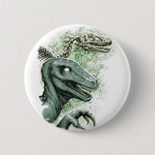 Badge Rond 5 Cm Raptor en vert