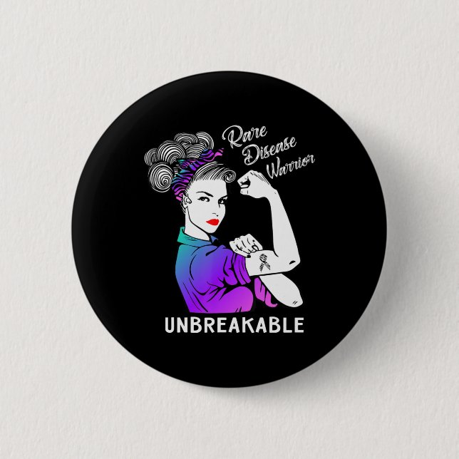 Badge Rond 5 Cm Rare Disease Warrior (Devant)